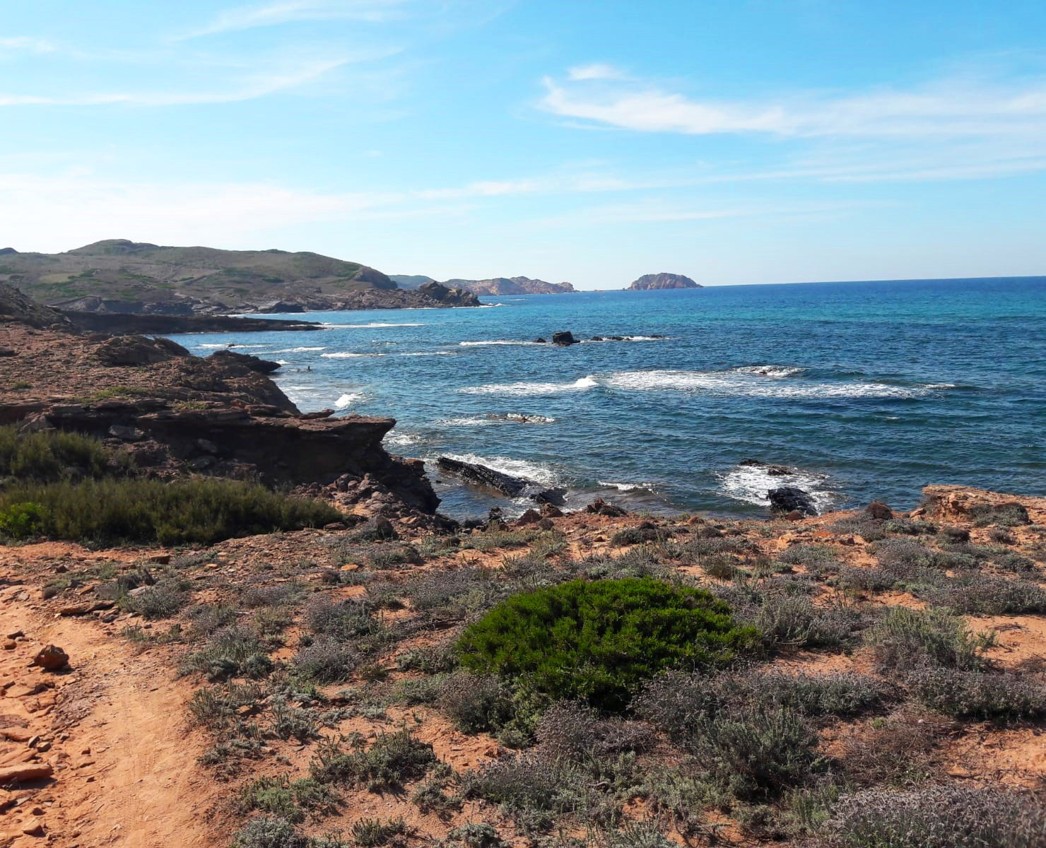 Coastal views from the south coast in Menorca