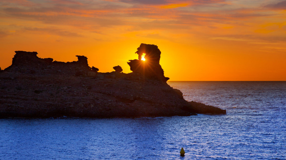 Sunset in Cala Morell Menorca
